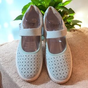 White Mountain Pale Green Mary Jane Shoes